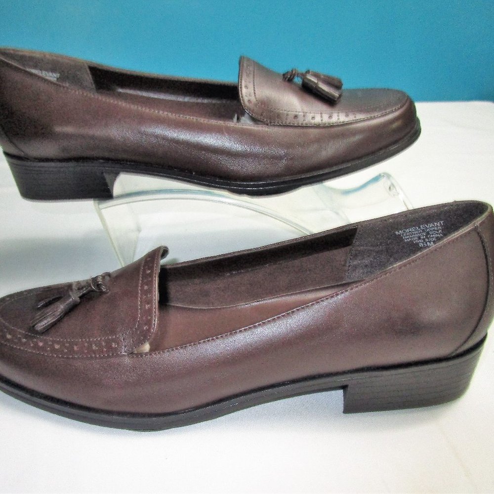 ❤️Brown Leather MT Tassel Loafers-8.5
